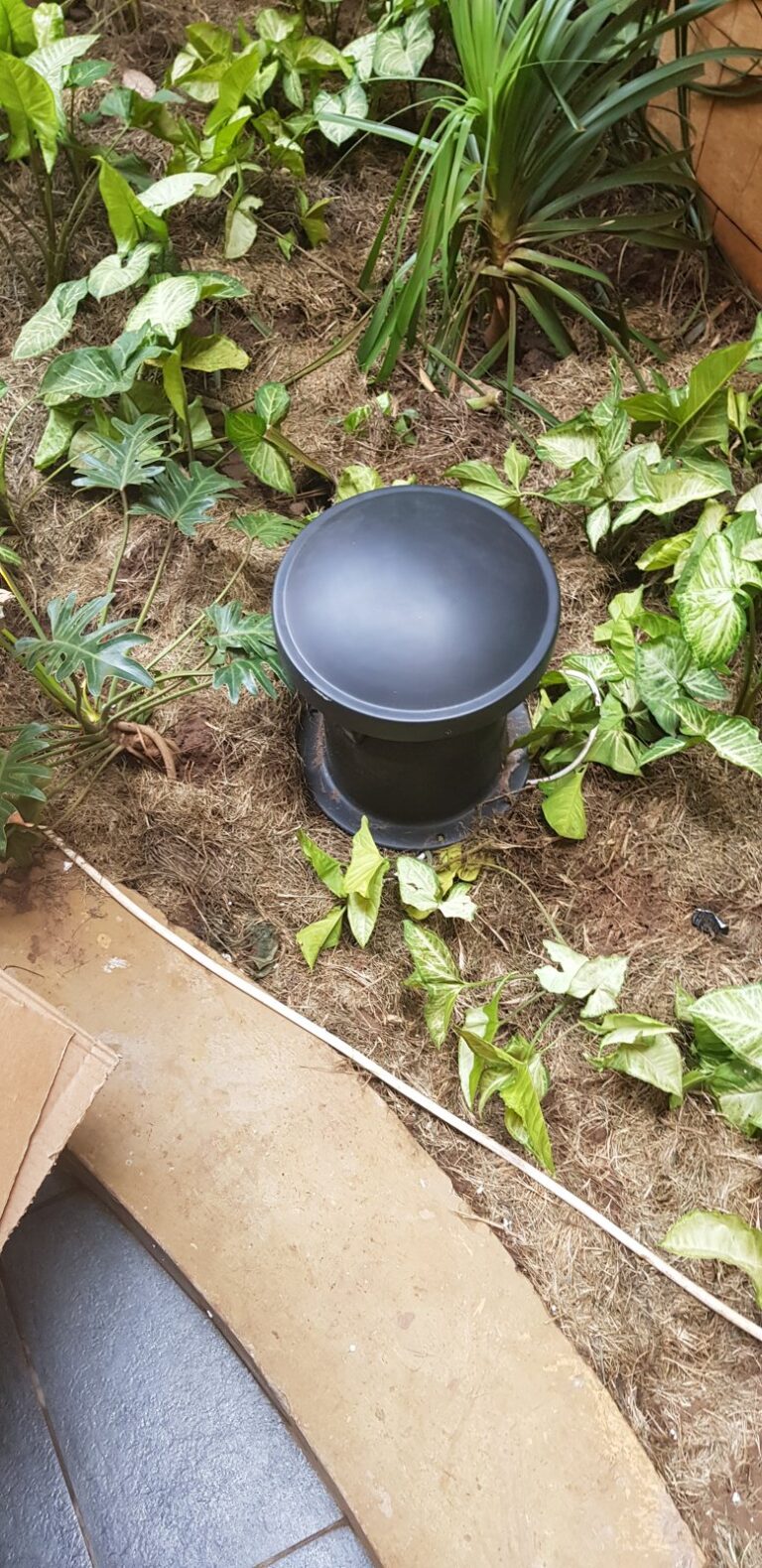 Garden speaker in the courtyard planting