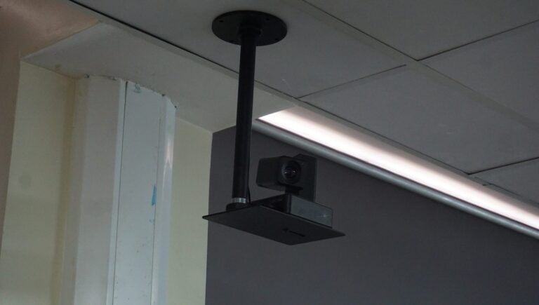 Ceiling-mounted PTZ camera for video conferencing