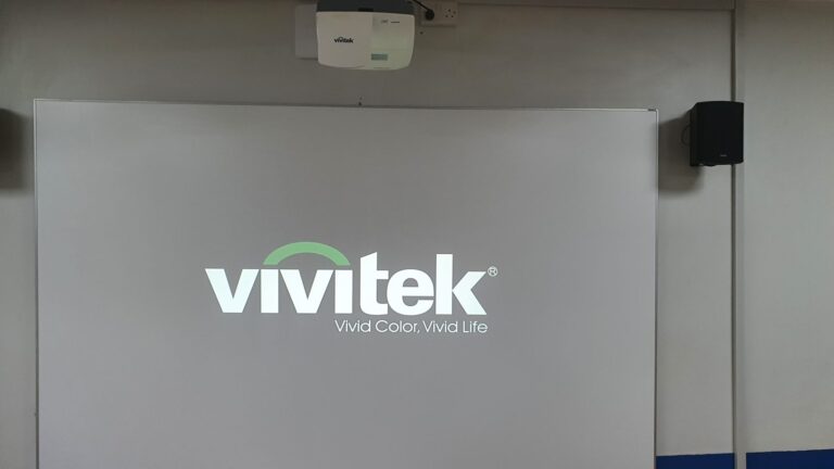 Vivitek projector above the classroom board