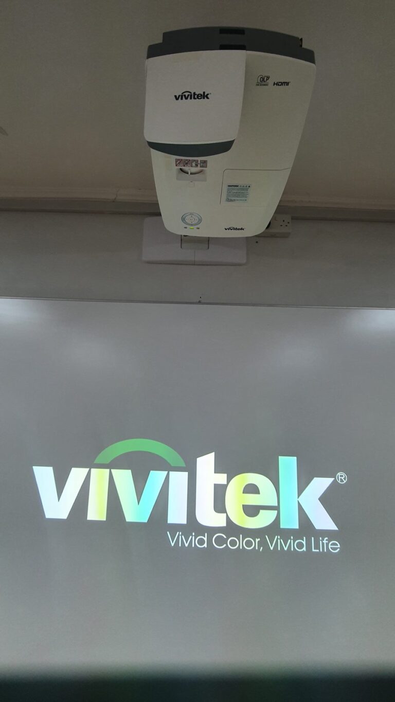 Close-up of the Vivitek ultra short throw projector