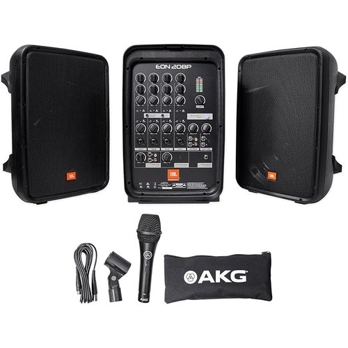JBL portable PA system with AKG microphone
