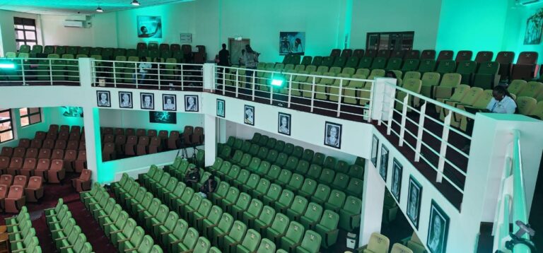 Main floor and balcony seating in the auditorium