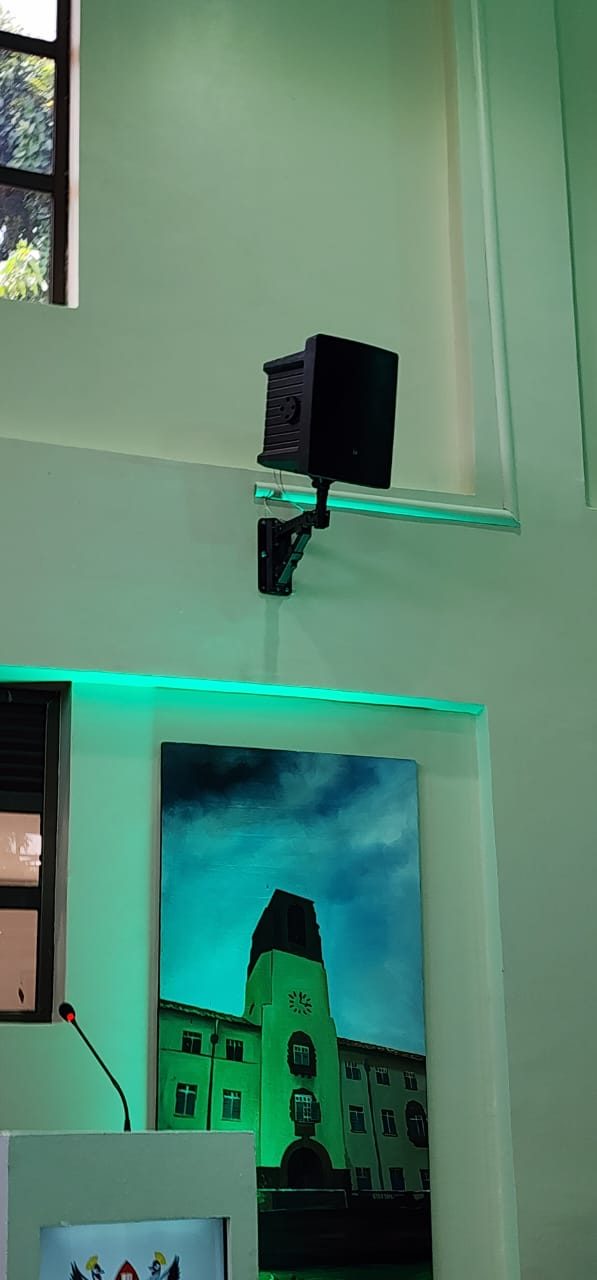 Wall speaker above the lectern