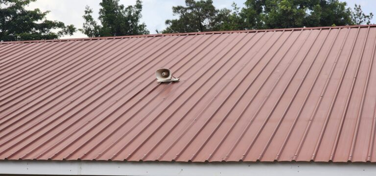 TOA horn speaker on the classroom roof