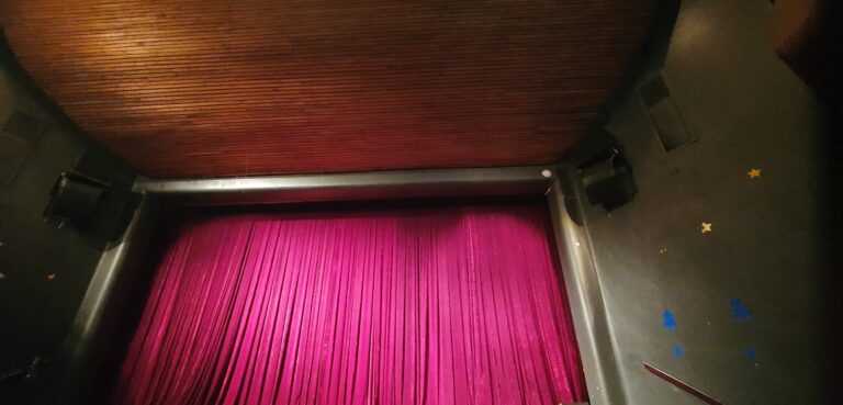 theatre stage with TOA HX-7 speakers on both sides