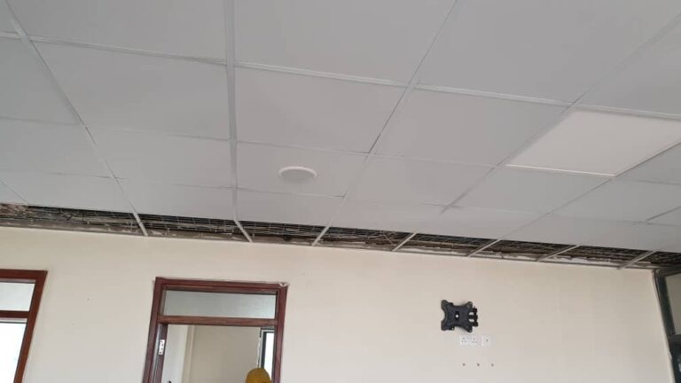 Office with ceiling speaker