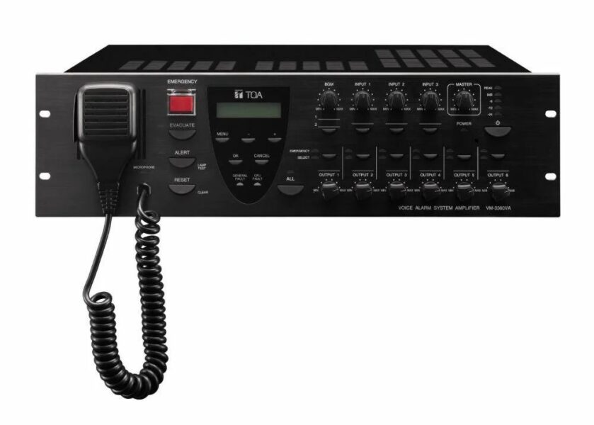 TOA voice alarm system amplifier for emergency evacuation